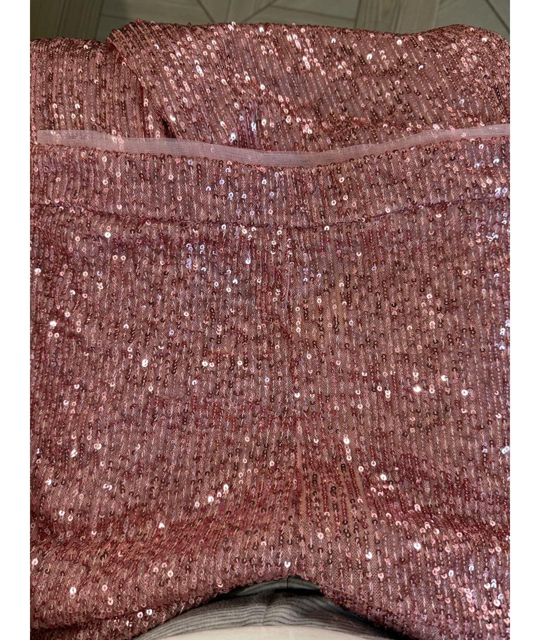 BLUMARINE Розовые полиэстеровые брюки широкие, фото 6