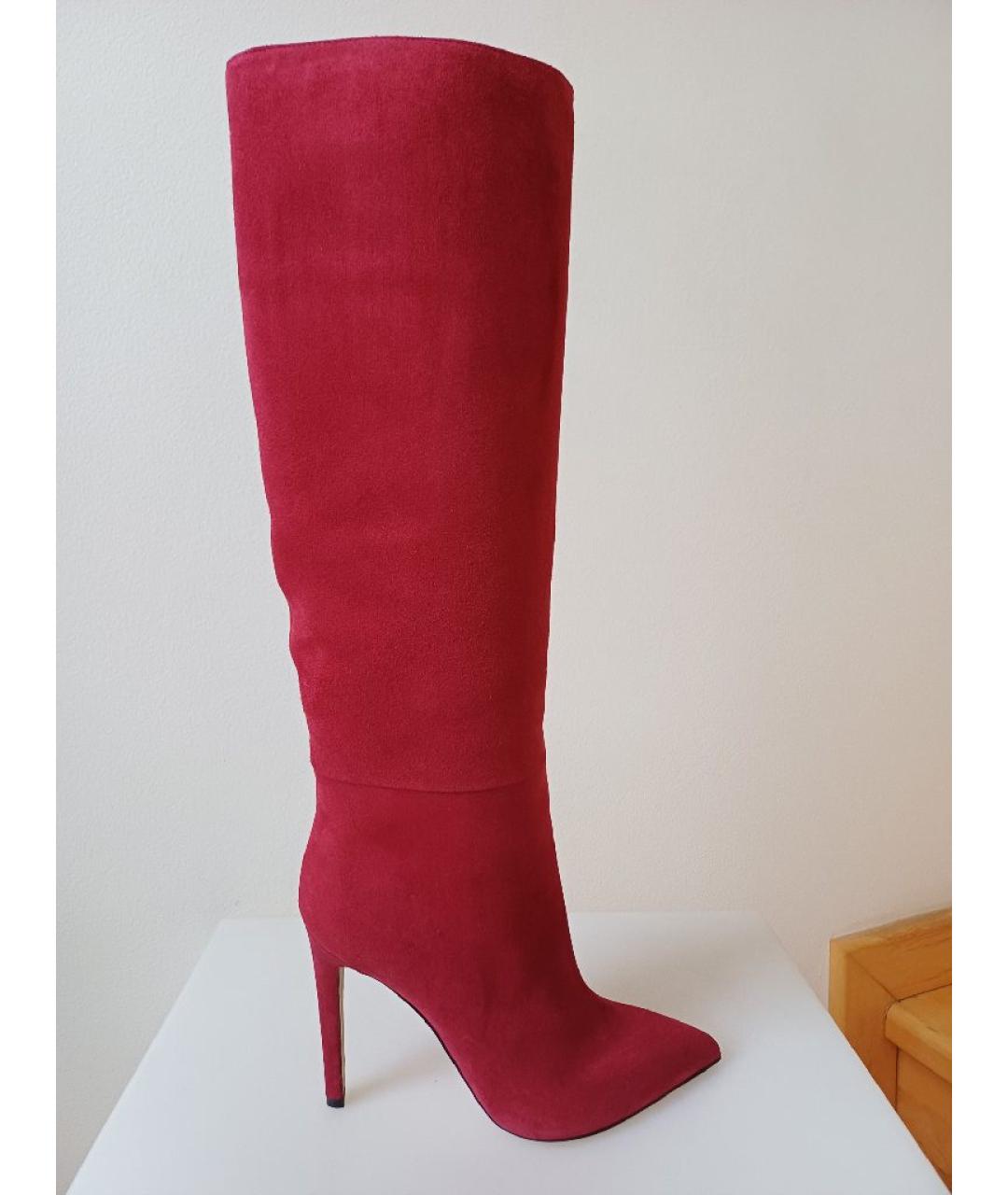 SERGIO ROSSI Красные замшевые сапоги, фото 10