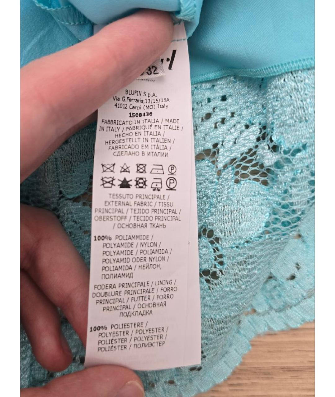 BLUGIRL Бирюзовое полиамидовое коктейльное платье, фото 6