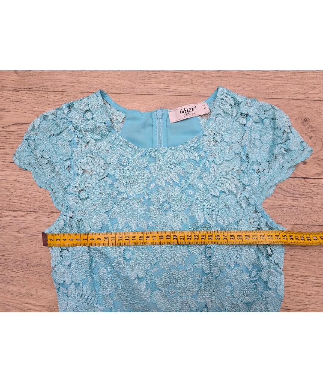 BLUGIRL Бирюзовое полиамидовое коктейльное платье, фото 4