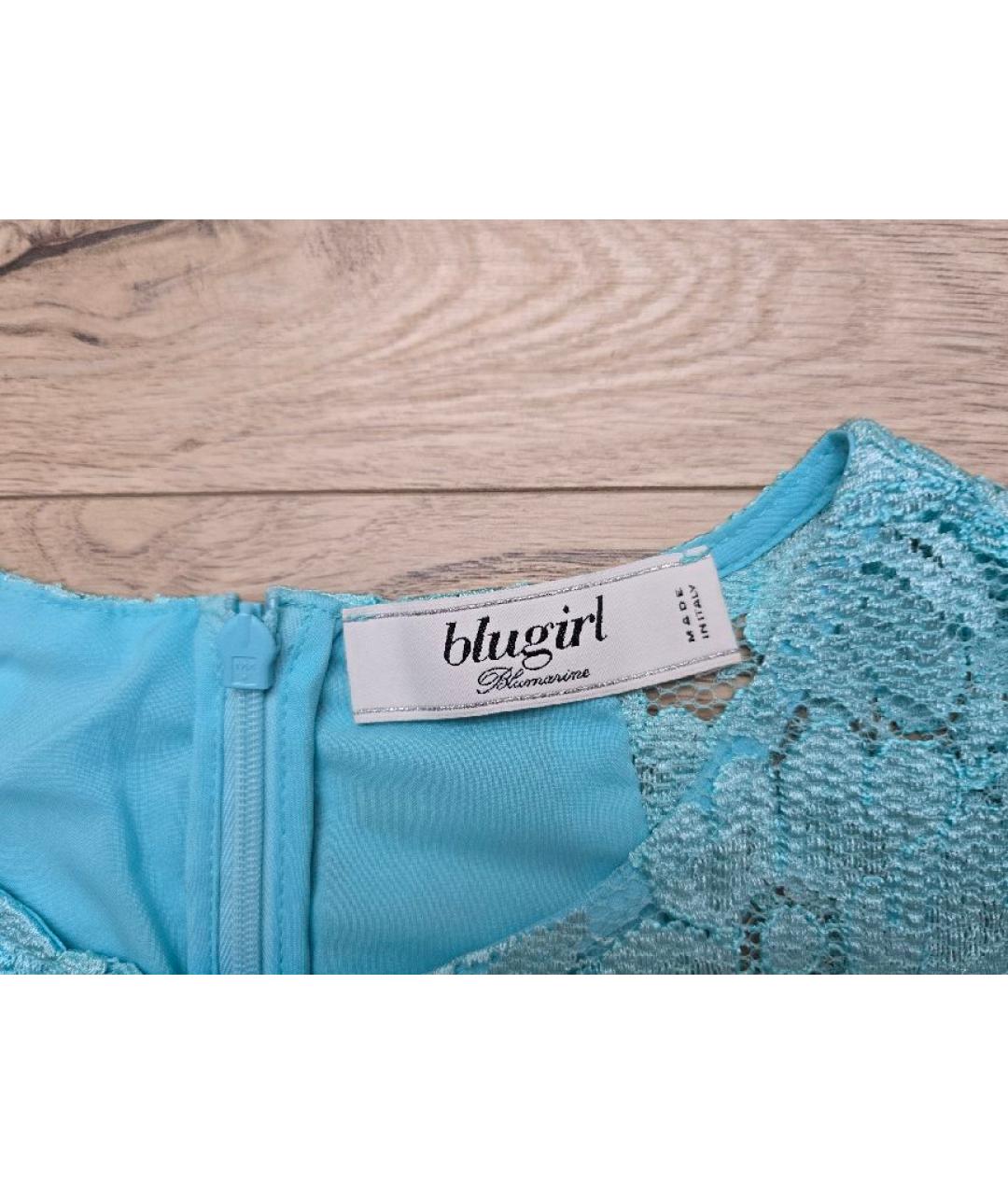 BLUGIRL Бирюзовое полиамидовое коктейльное платье, фото 5