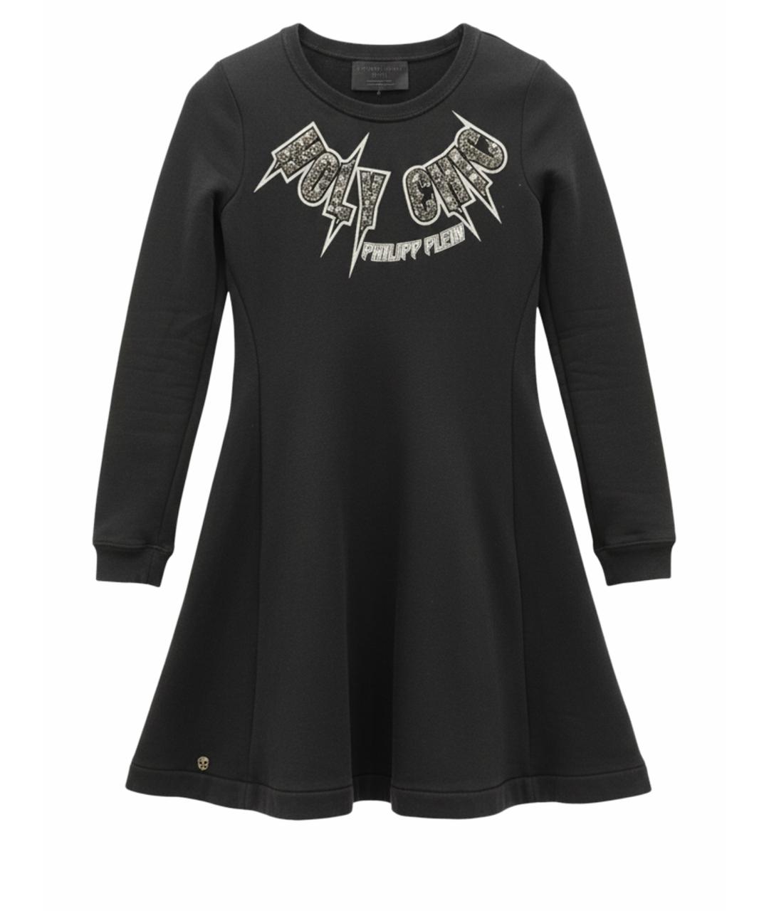 PHILIPP PLEIN Черное шерстяное повседневное платье, фото 1