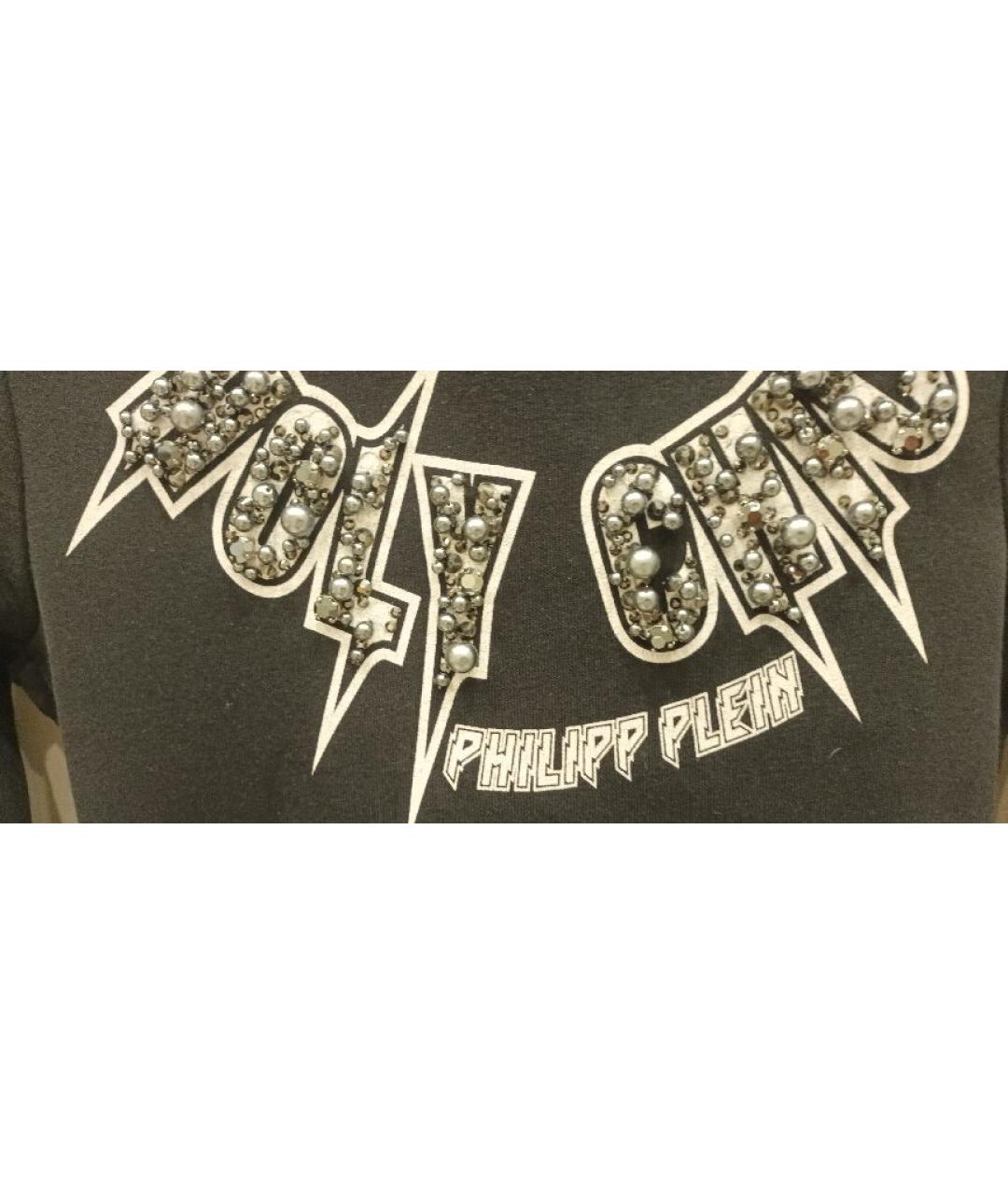 PHILIPP PLEIN Черное шерстяное повседневное платье, фото 4