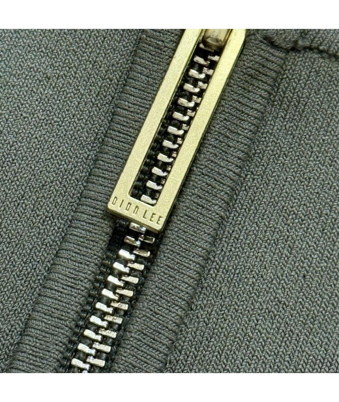 DION LEE Хаки хлопковое коктейльное платье, фото 5