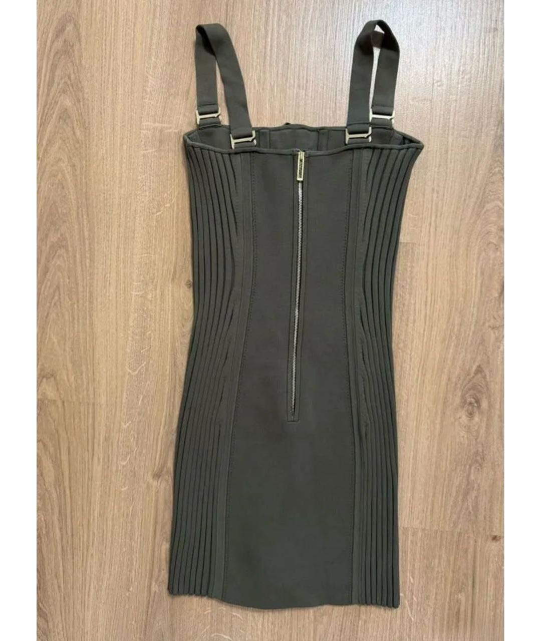 DION LEE Хаки хлопковое коктейльное платье, фото 3