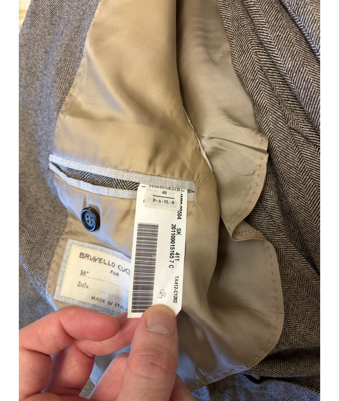 BRUNELLO CUCINELLI Серый классический костюм, фото 5