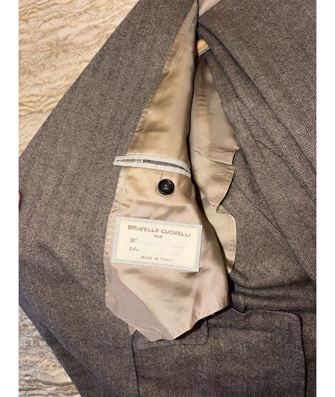 BRUNELLO CUCINELLI Серый классический костюм, фото 4