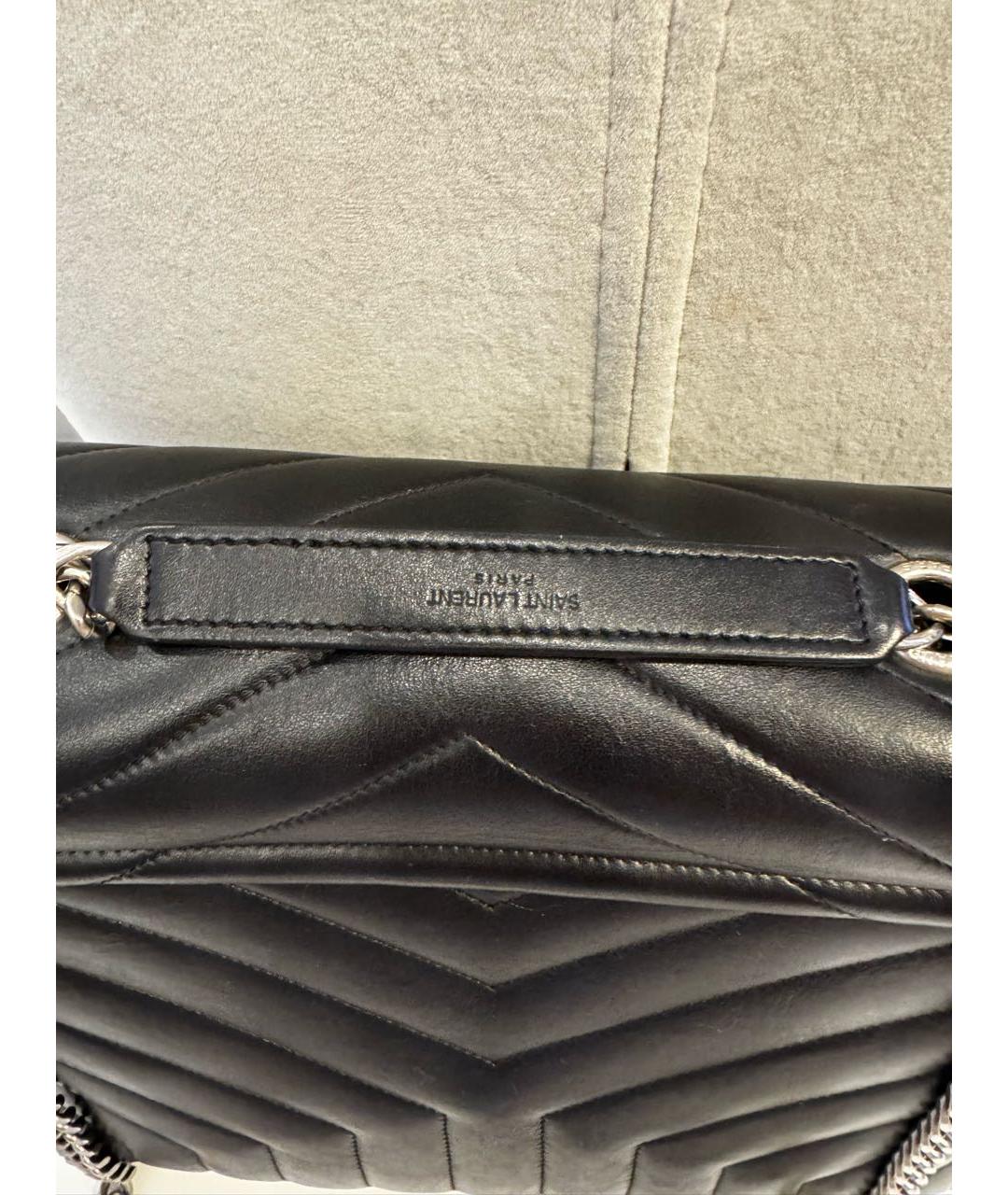 SAINT LAURENT Черная кожаная сумка через плечо, фото 3