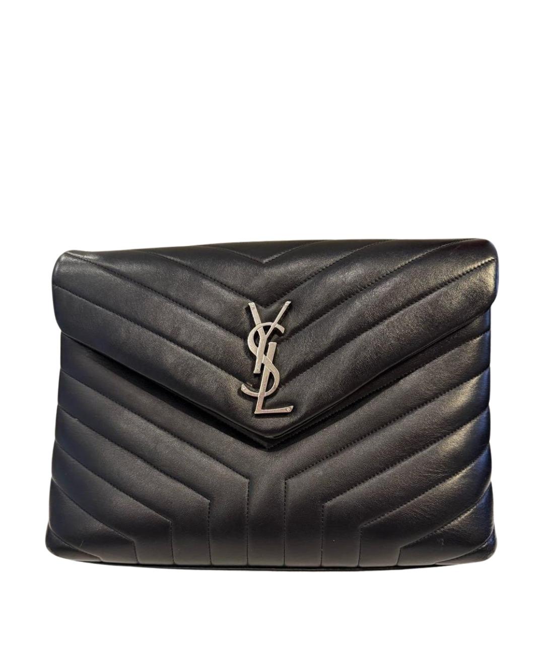 SAINT LAURENT Черная кожаная сумка через плечо, фото 1