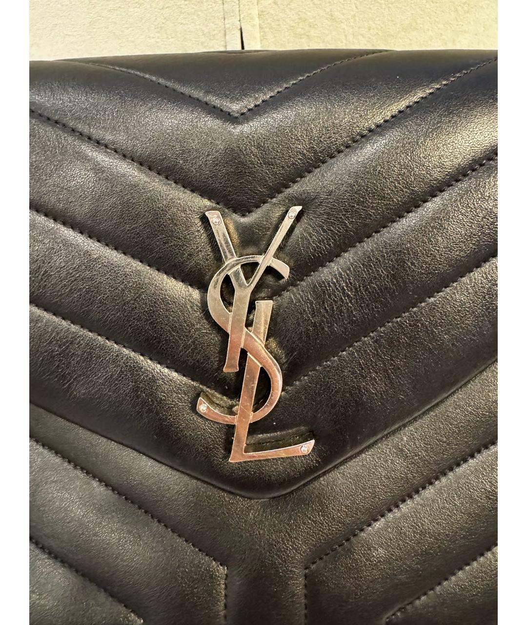 SAINT LAURENT Черная кожаная сумка через плечо, фото 5