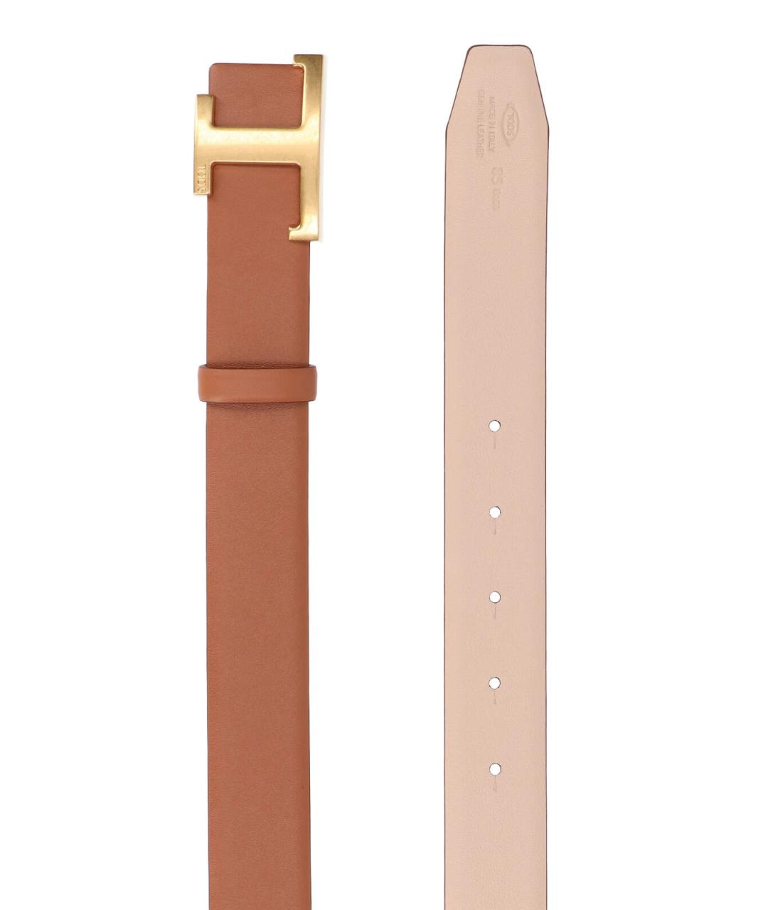 TOD'S Коричневый кожаный ремень, фото 2