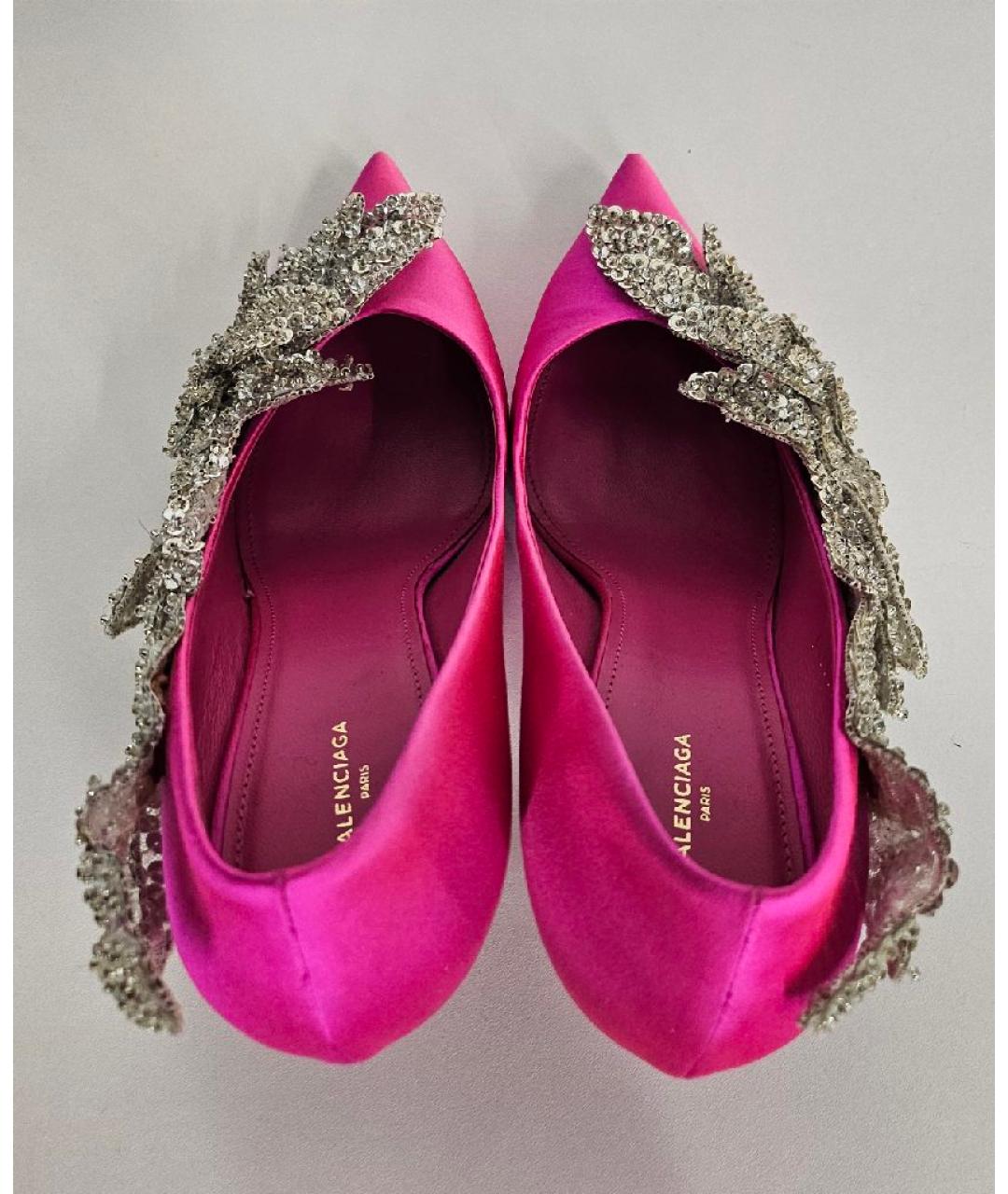 BALENCIAGA Фуксия текстильные туфли, фото 3