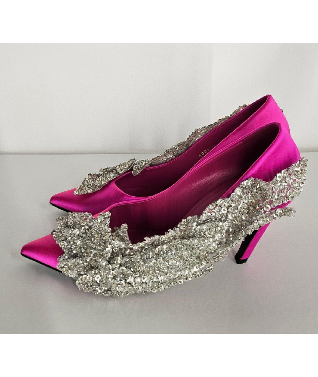 BALENCIAGA Фуксия текстильные туфли, фото 6