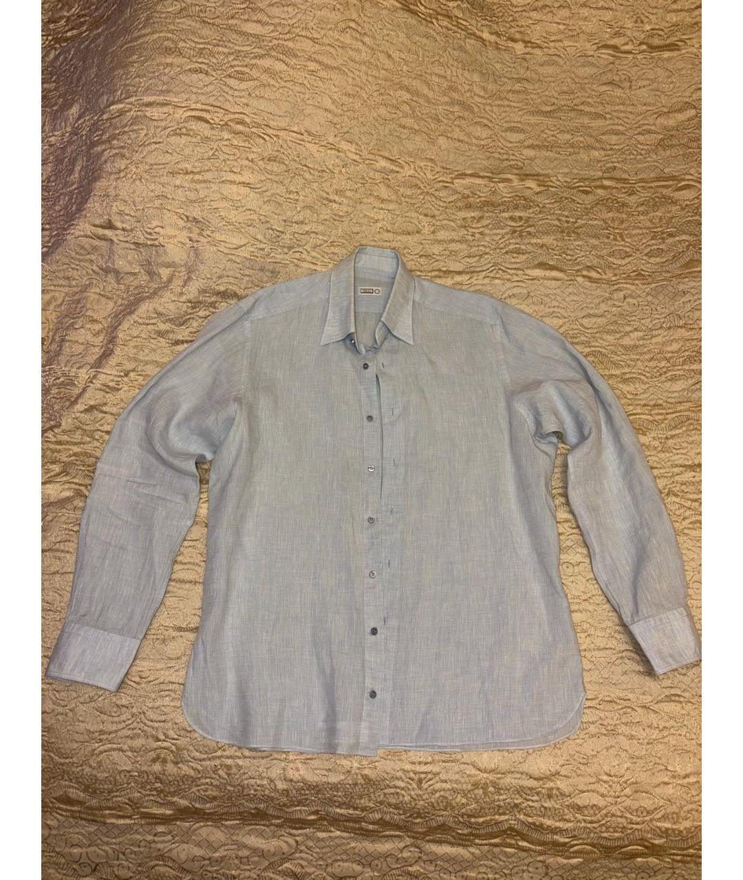 ZILLI Голубая льняная кэжуал рубашка, фото 6
