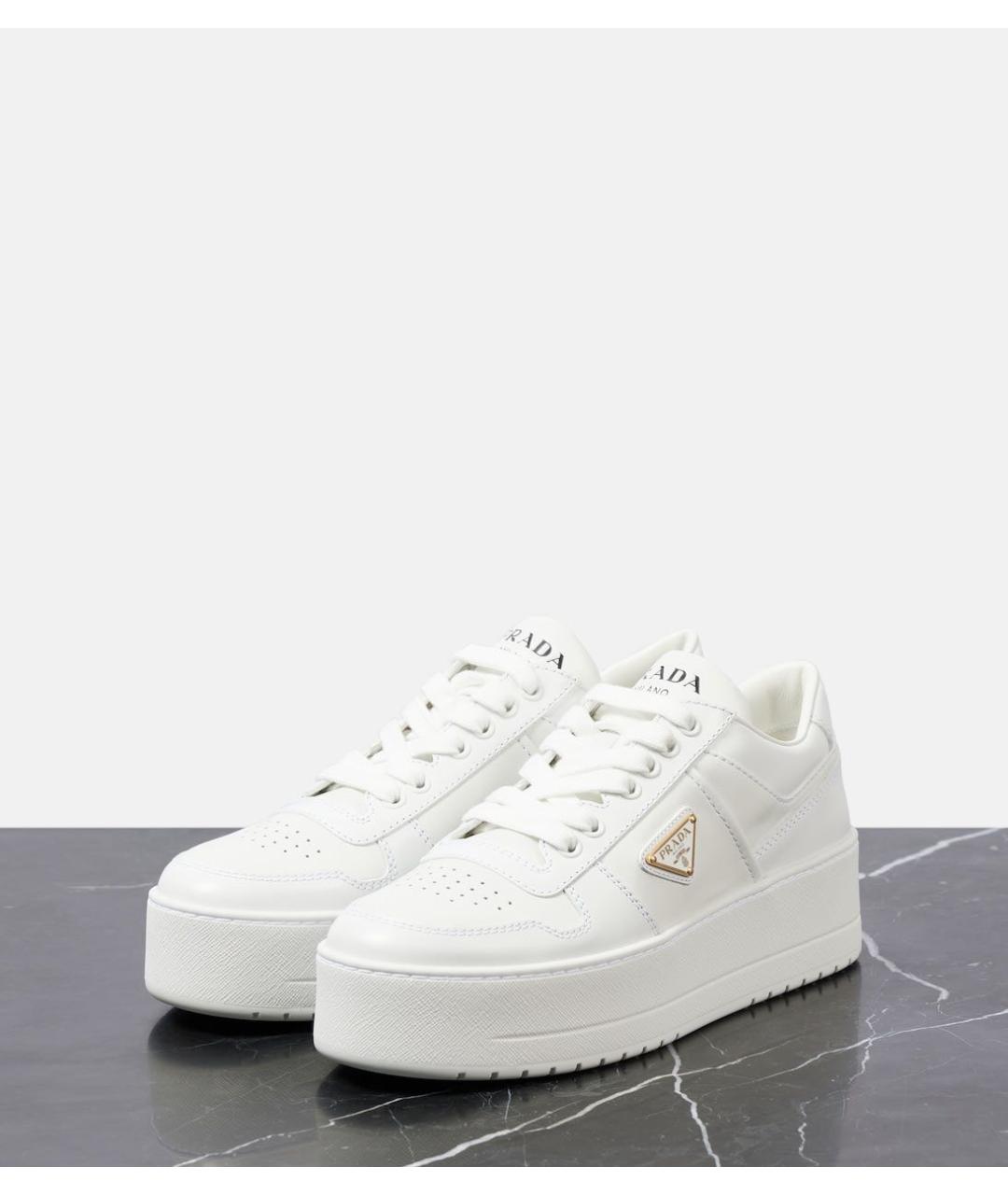 PRADA Белые кожаные кеды, фото 3
