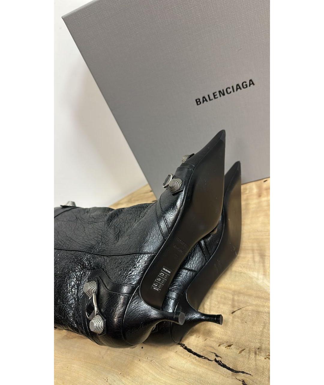 BALENCIAGA Черные кожаные ботильоны, фото 4