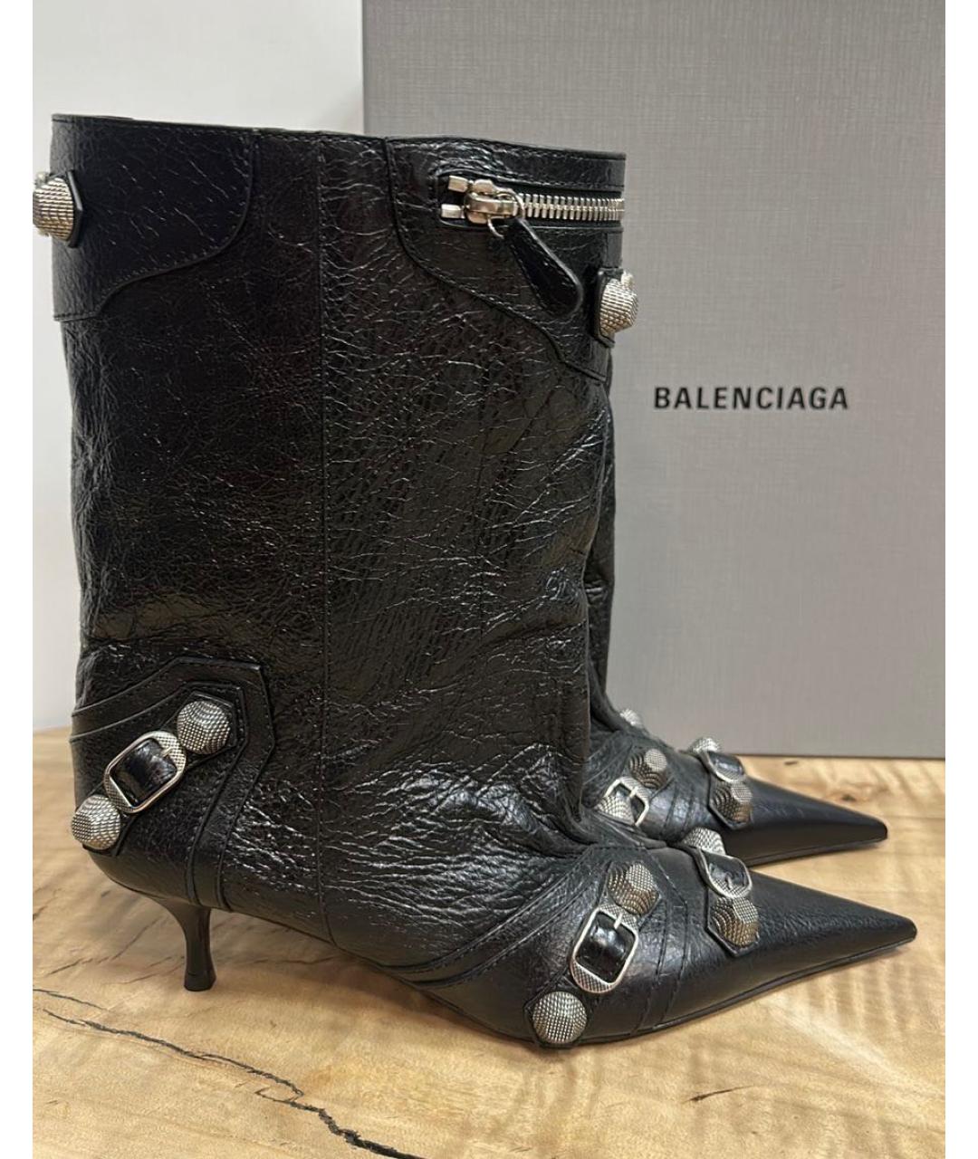 BALENCIAGA Черные кожаные ботильоны, фото 6