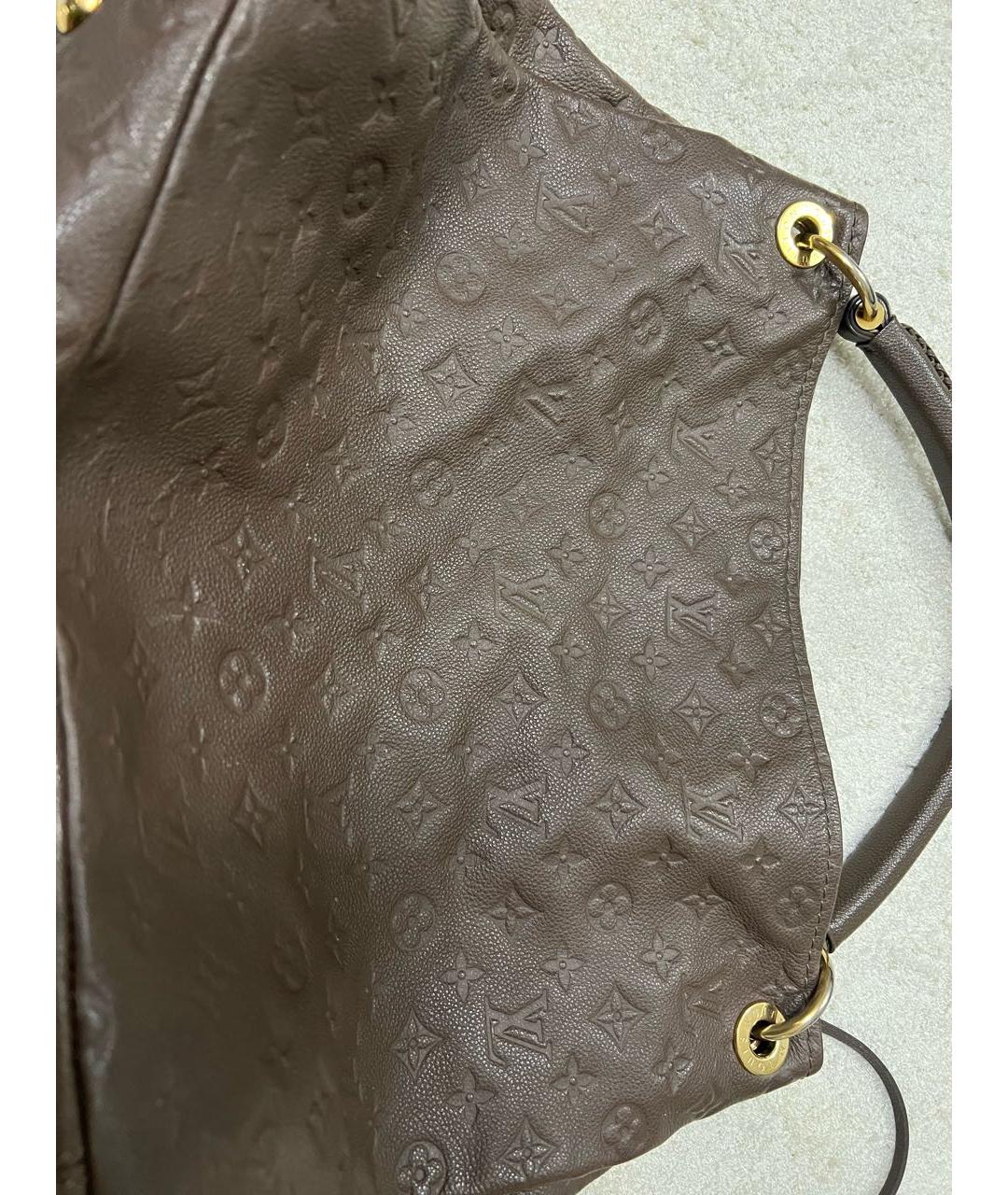 LOUIS VUITTON Коричневая кожаная сумка с короткими ручками, фото 2