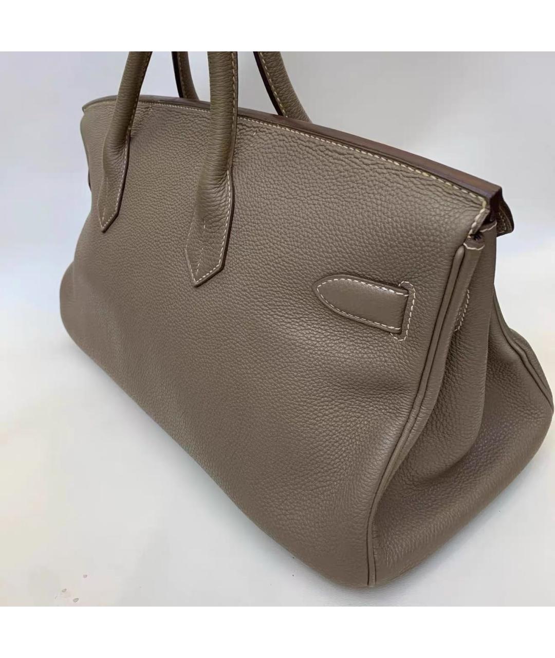 HERMES Коричневая кожаная сумка с короткими ручками, фото 5