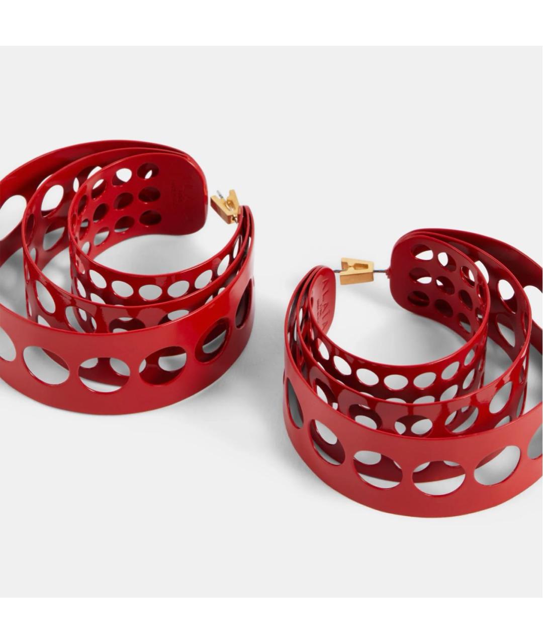 ALAIA Красные металлические серьги, фото 3