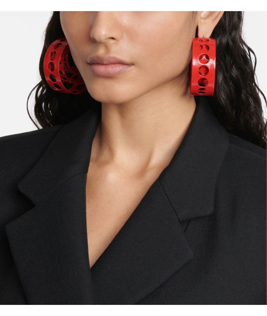ALAIA Красные металлические серьги, фото 5