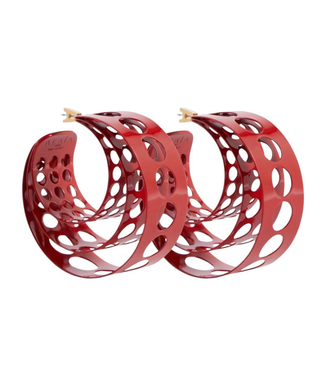 ALAIA Красные металлические серьги, фото 1
