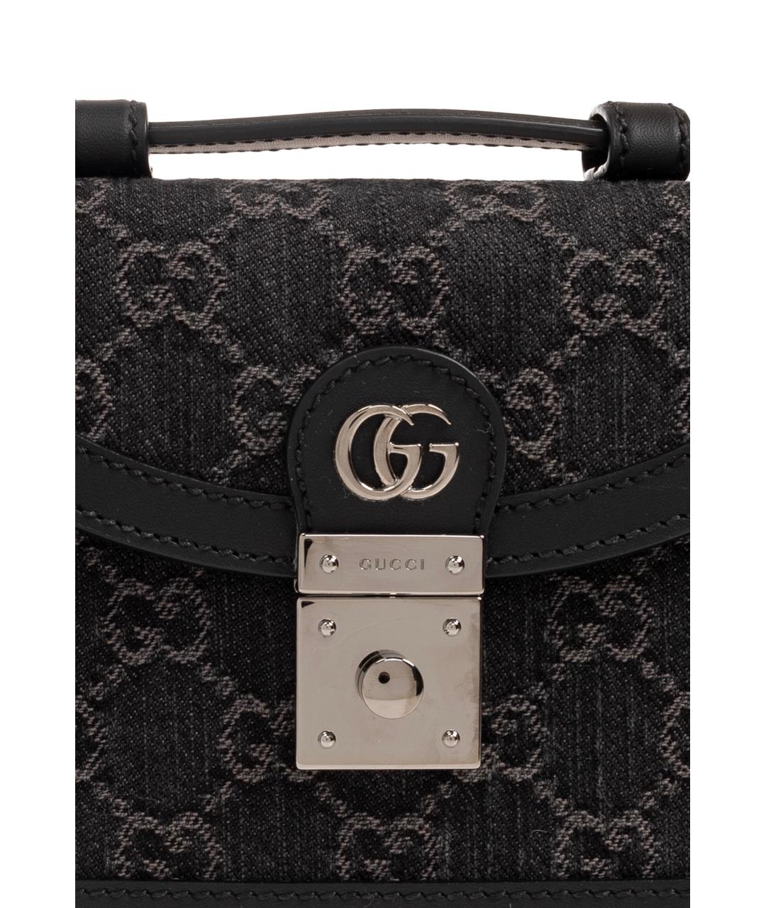 GUCCI Черная тканевая сумка через плечо, фото 4