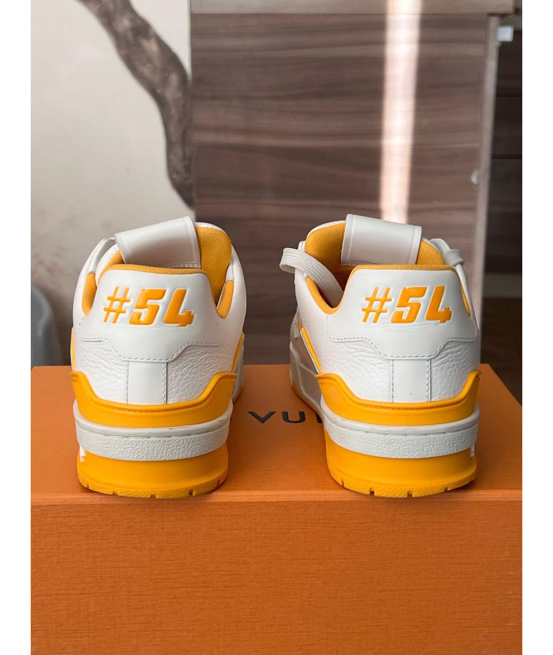 LOUIS VUITTON Оранжевое кожаные кеды, фото 4