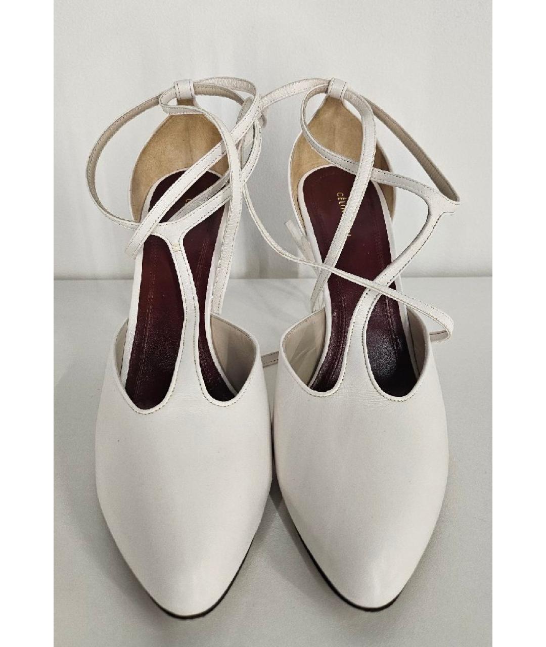 CELINE Белые кожаные туфли, фото 2