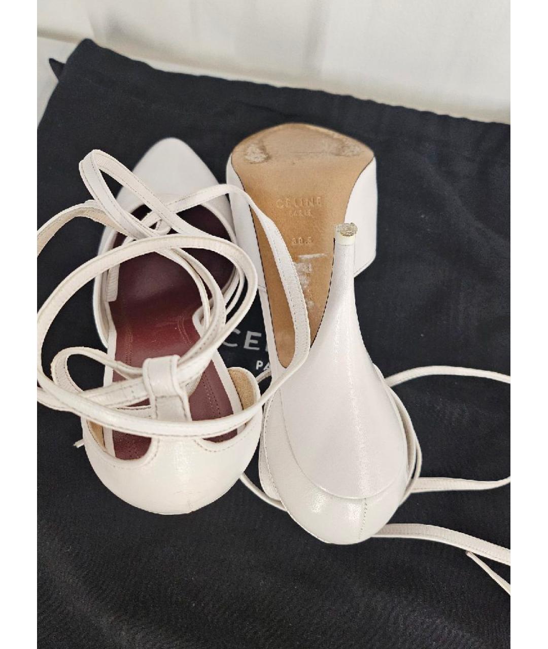 CELINE Белые кожаные туфли, фото 4