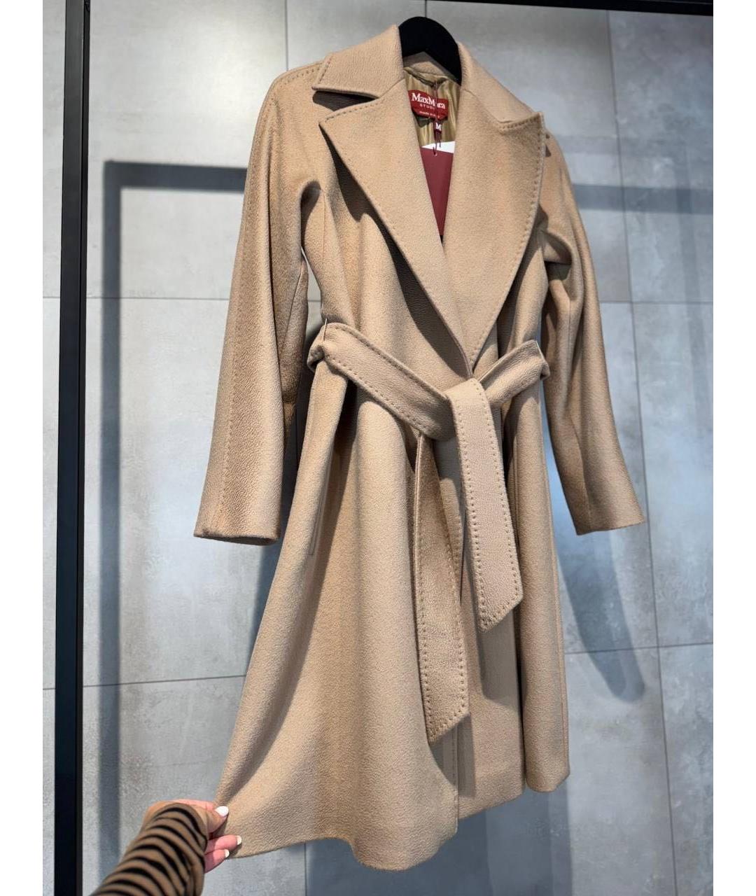 MAX MARA STUDIO Бежевое шерстяное пальто, фото 9