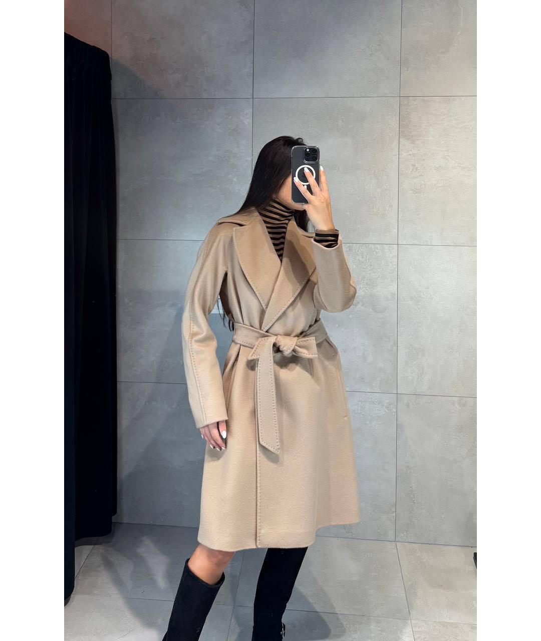 MAX MARA STUDIO Бежевое шерстяное пальто, фото 3