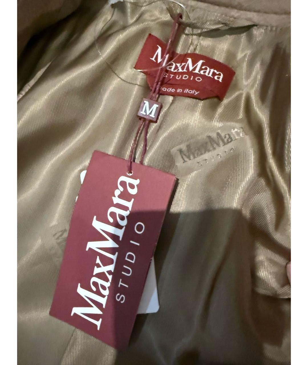 MAX MARA STUDIO Бежевое шерстяное пальто, фото 6