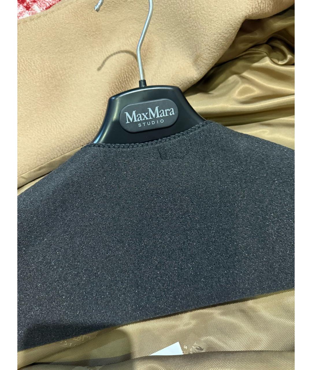 MAX MARA STUDIO Бежевое шерстяное пальто, фото 5