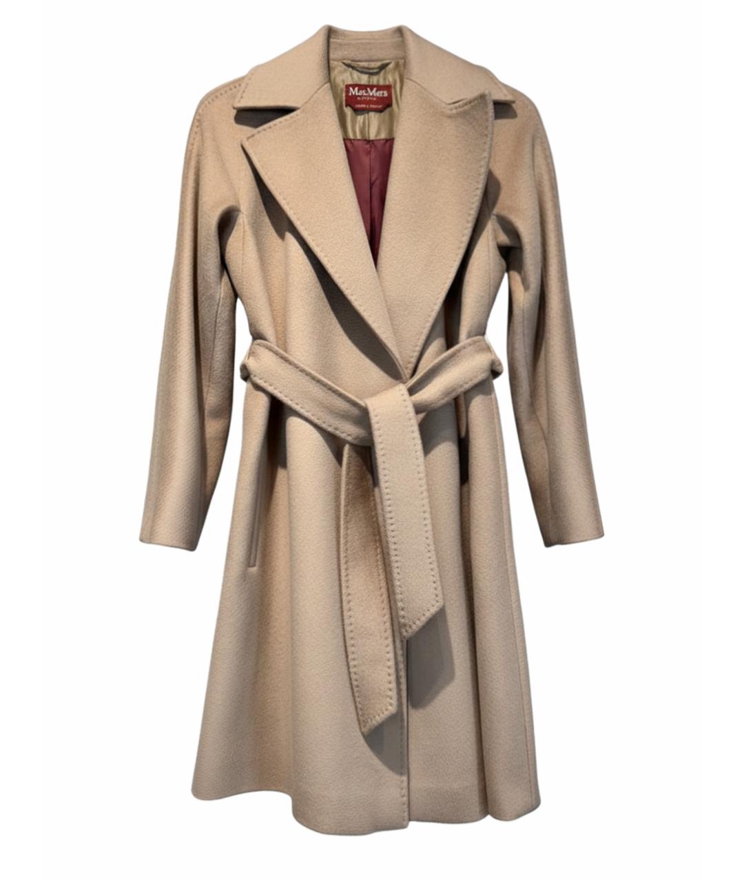 MAX MARA STUDIO Бежевое шерстяное пальто, фото 1