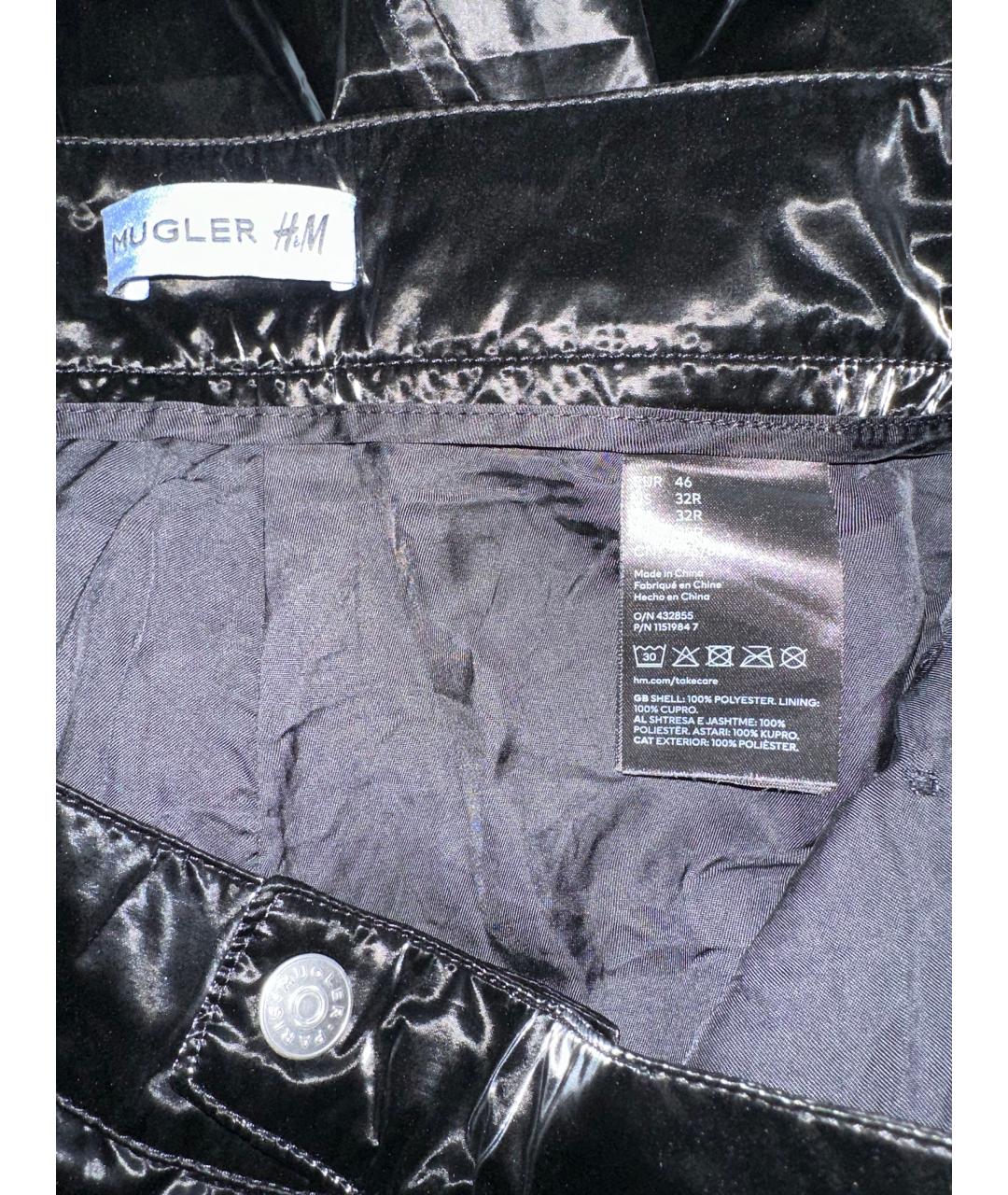 MUGLER Черные полиэстеровые повседневные брюки, фото 7