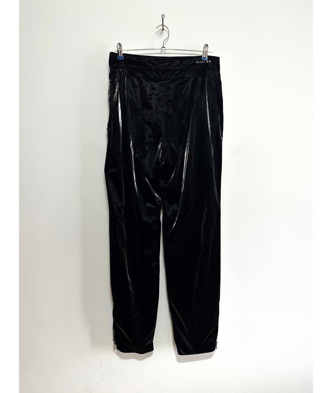 MUGLER Черные полиэстеровые повседневные брюки, фото 5