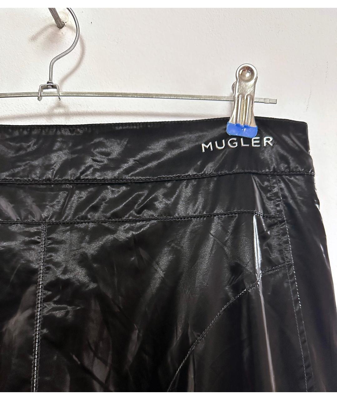 MUGLER Черные полиэстеровые повседневные брюки, фото 6