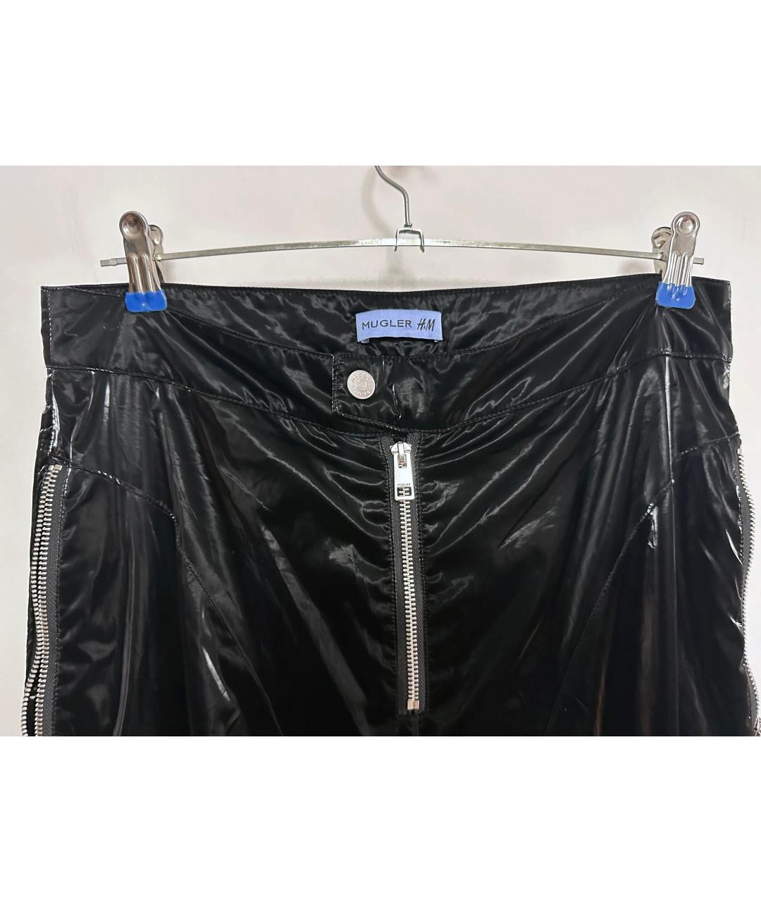 MUGLER Черные полиэстеровые повседневные брюки, фото 3