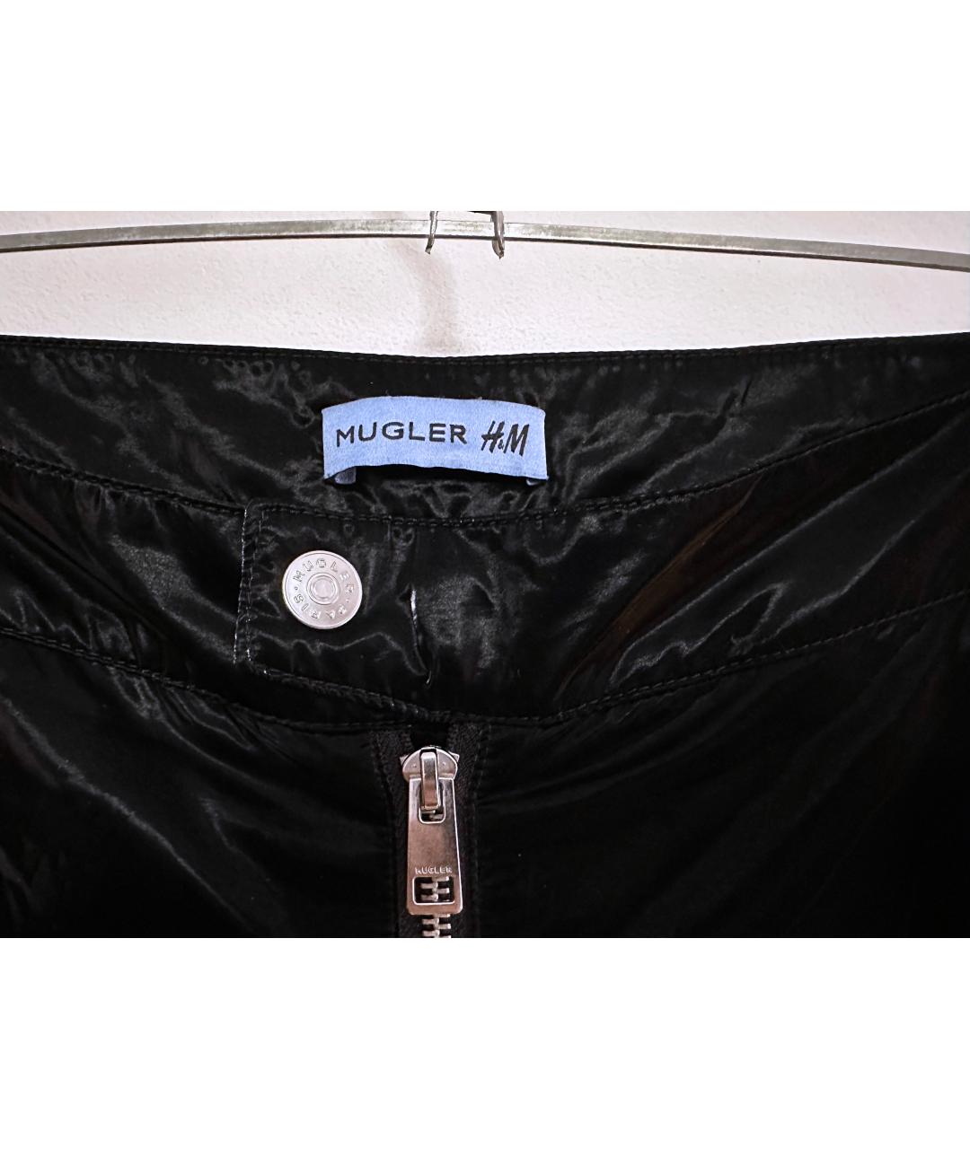 MUGLER Черные полиэстеровые повседневные брюки, фото 4
