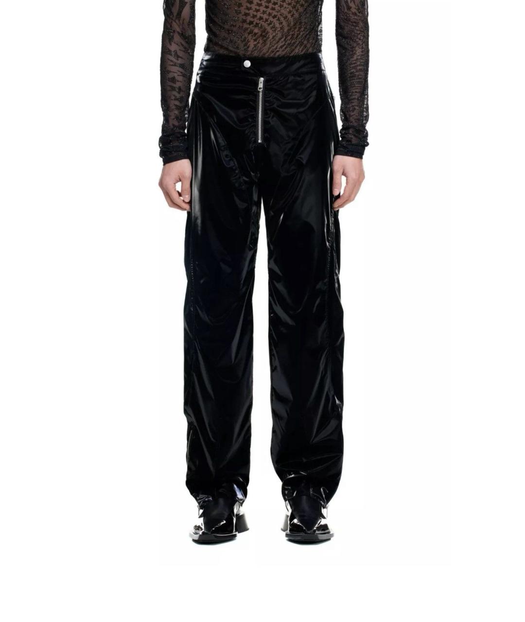 MUGLER Черные полиэстеровые повседневные брюки, фото 8