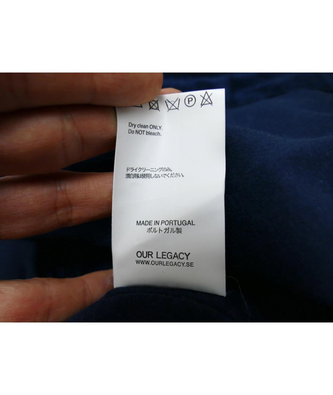 OUR LEGACY Синяя хлопковая кэжуал рубашка, фото 6