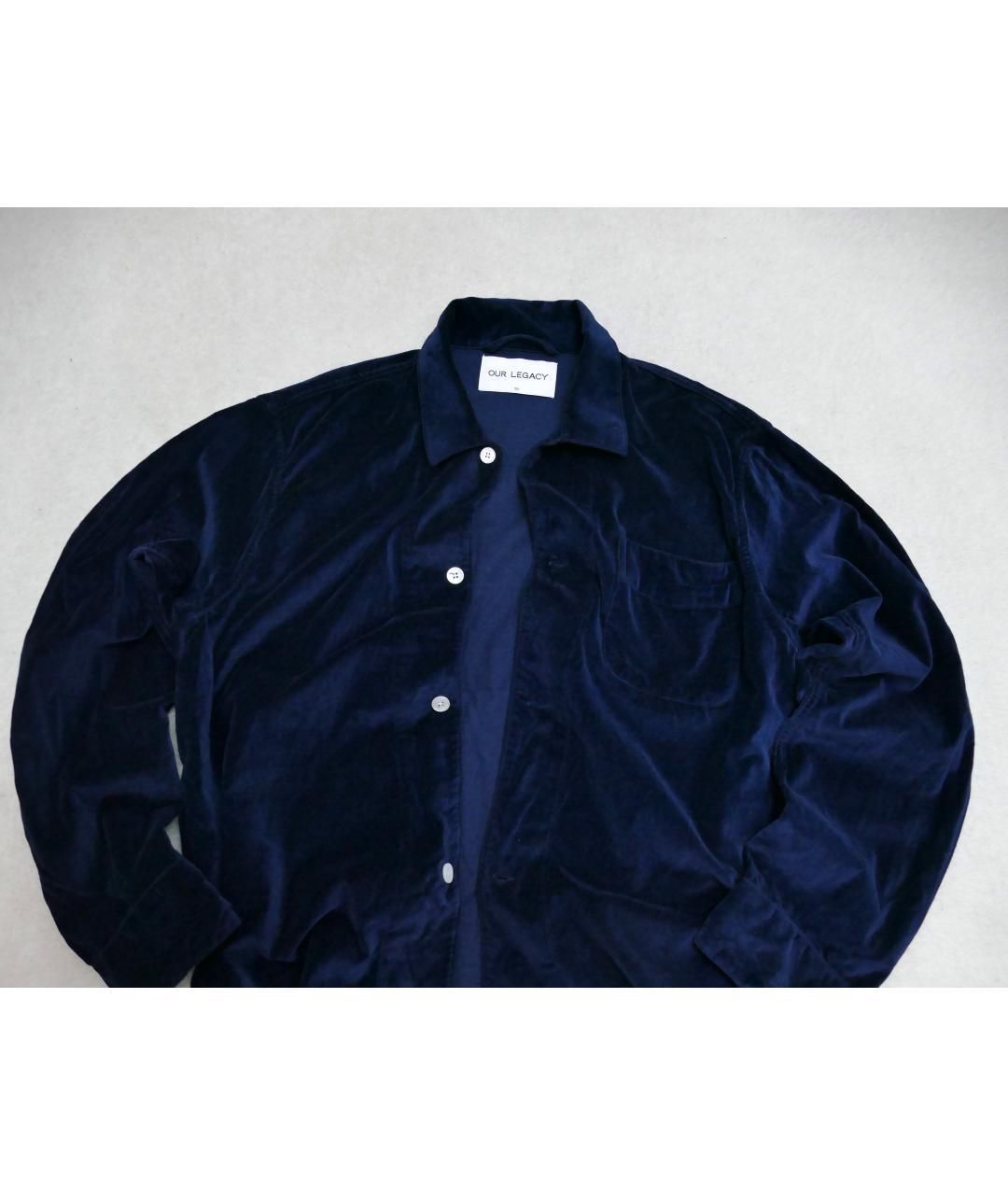 OUR LEGACY Синяя хлопковая кэжуал рубашка, фото 2