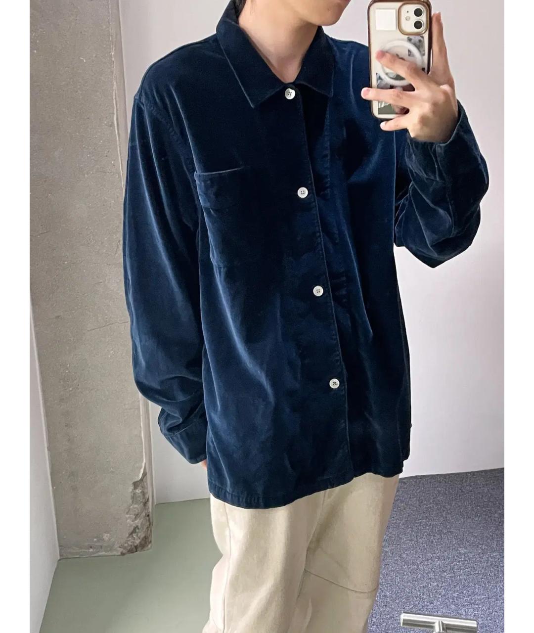 OUR LEGACY Синяя хлопковая кэжуал рубашка, фото 7