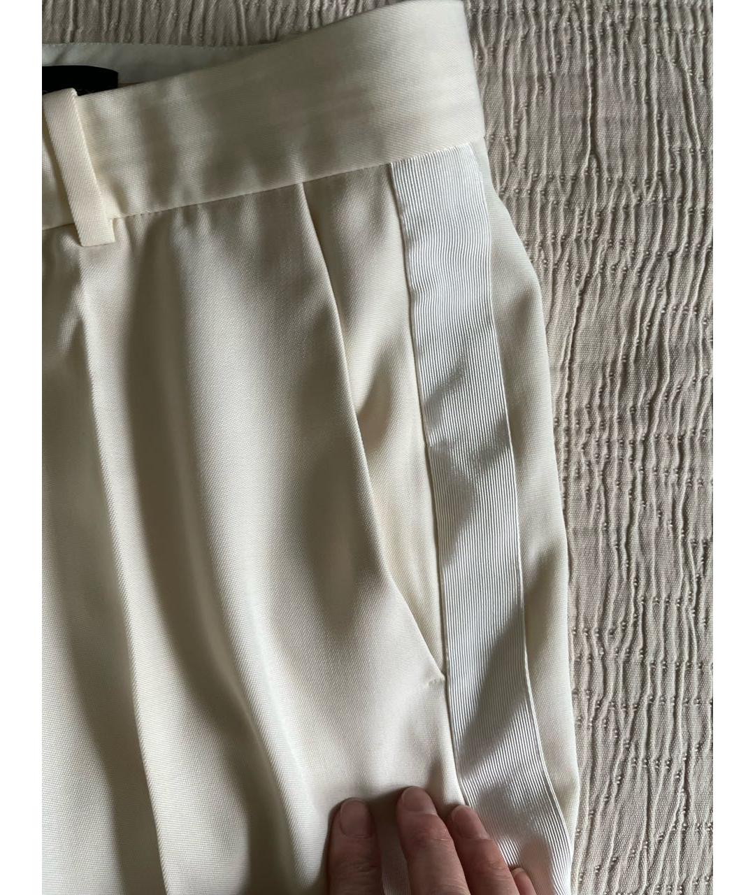 STELLA MCCARTNEY Белые шерстяные прямые брюки, фото 5