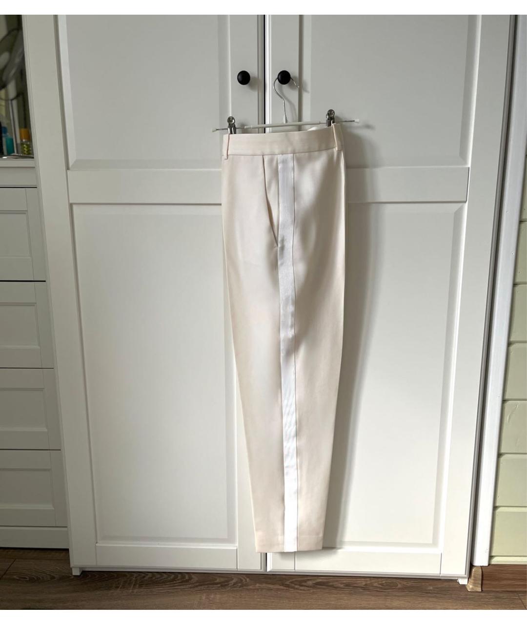 STELLA MCCARTNEY Белые шерстяные прямые брюки, фото 4