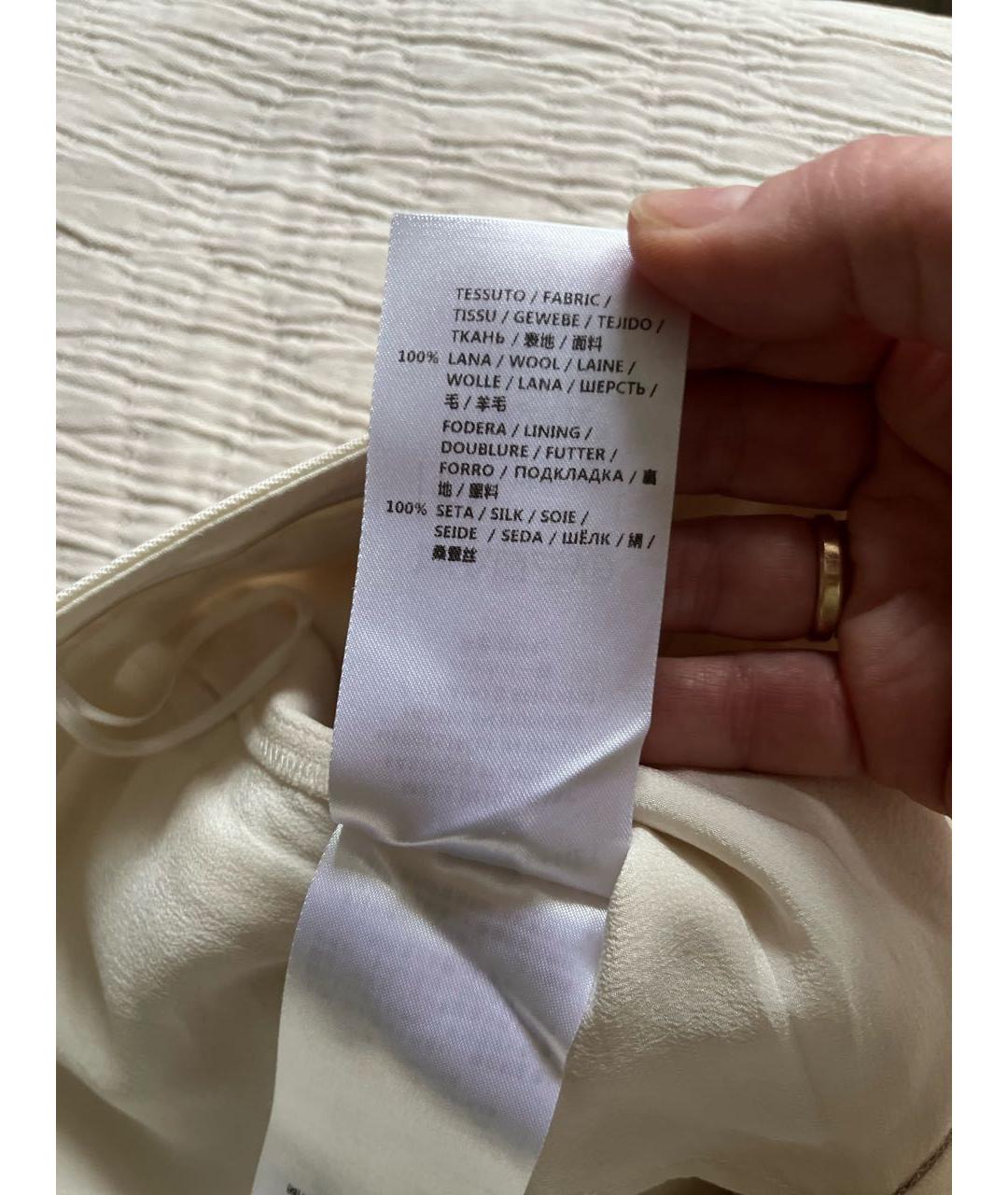 STELLA MCCARTNEY Белые шерстяные прямые брюки, фото 7