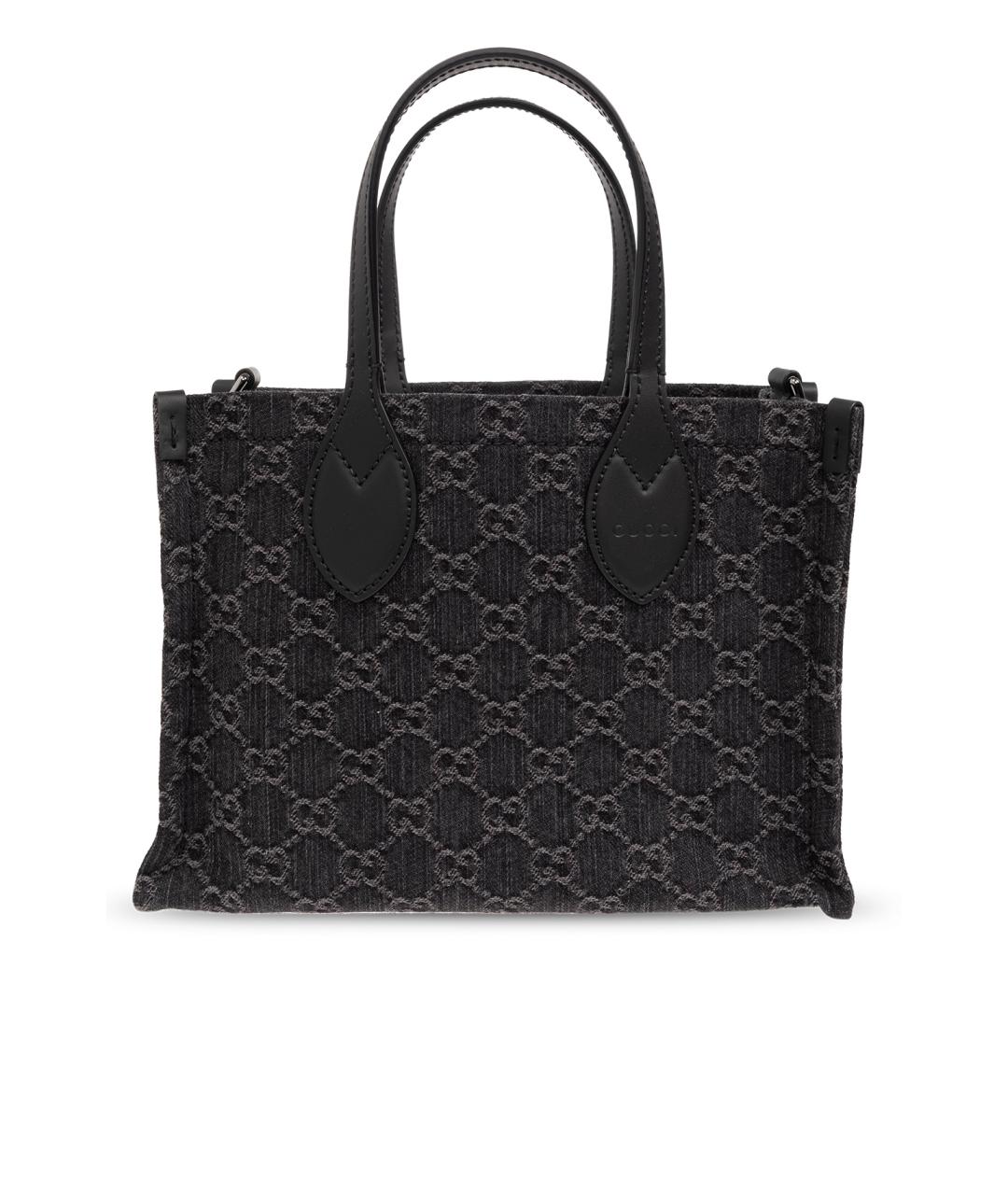 GUCCI Черная тканевая сумка с короткими ручками, фото 3