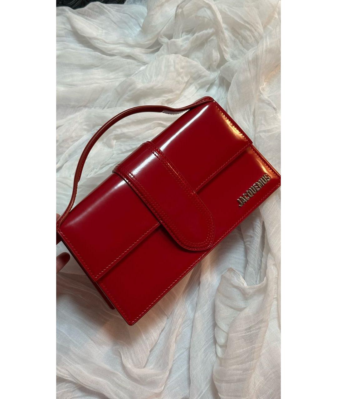 JACQUEMUS Красная кожаная сумка через плечо, фото 2