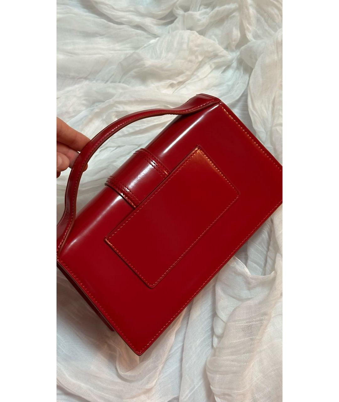 JACQUEMUS Красная кожаная сумка через плечо, фото 3
